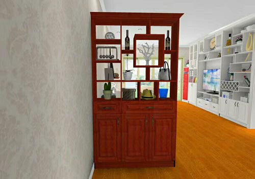 室內(nèi)小戶(hù)型全鋁屏風(fēng)裝飾置物柜訂制