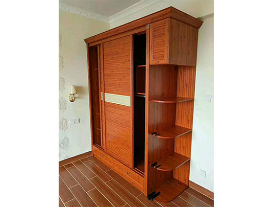 鋁師傅移門木紋全鋁衣柜裝修效果圖