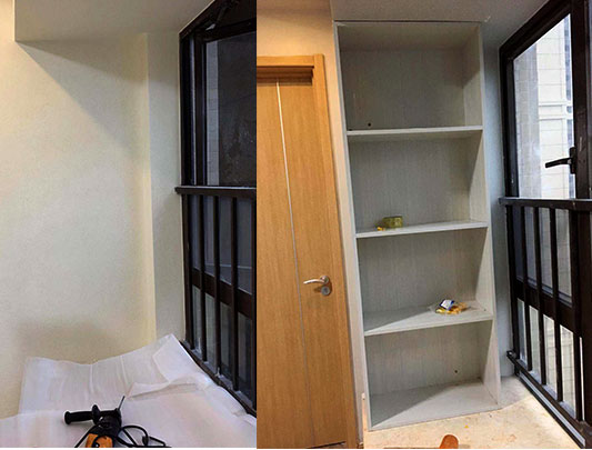 鋁師傅全鋁家居陽臺(tái)儲(chǔ)物置物柜圖片