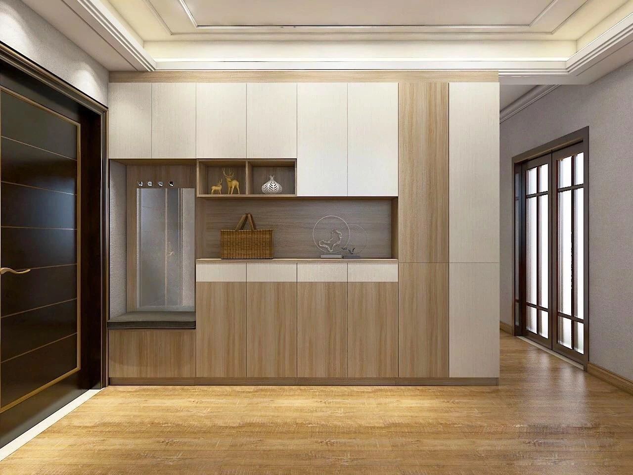 簡潔白+質(zhì)樸原木紋色全屋定制也是不錯的選擇